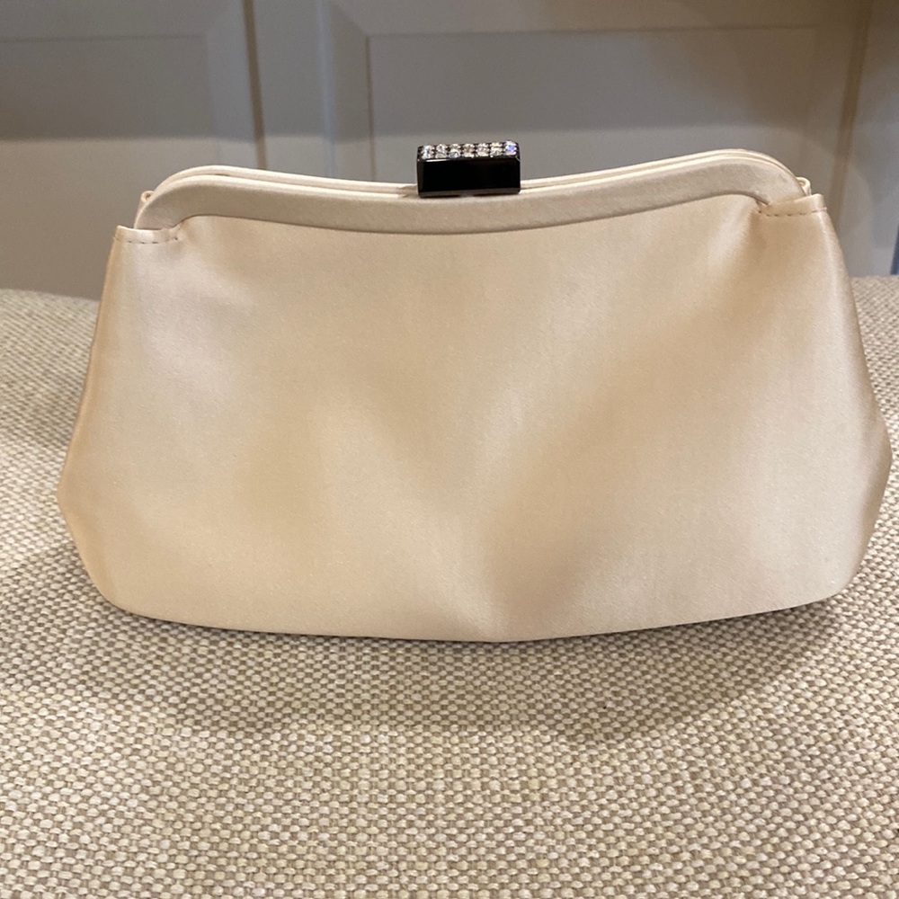 Nordstrom Cream Satin Evening Bag / Clutch